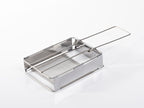 Edelstahl-Klapptoaster, geschl. GröÃe: 6,5x15cm, offen: 29x11,5x4 cm