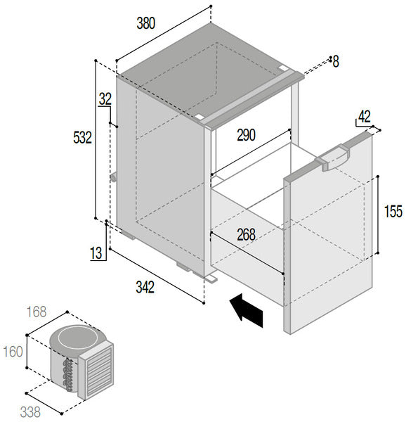 Kühlschublade C42DW schwa