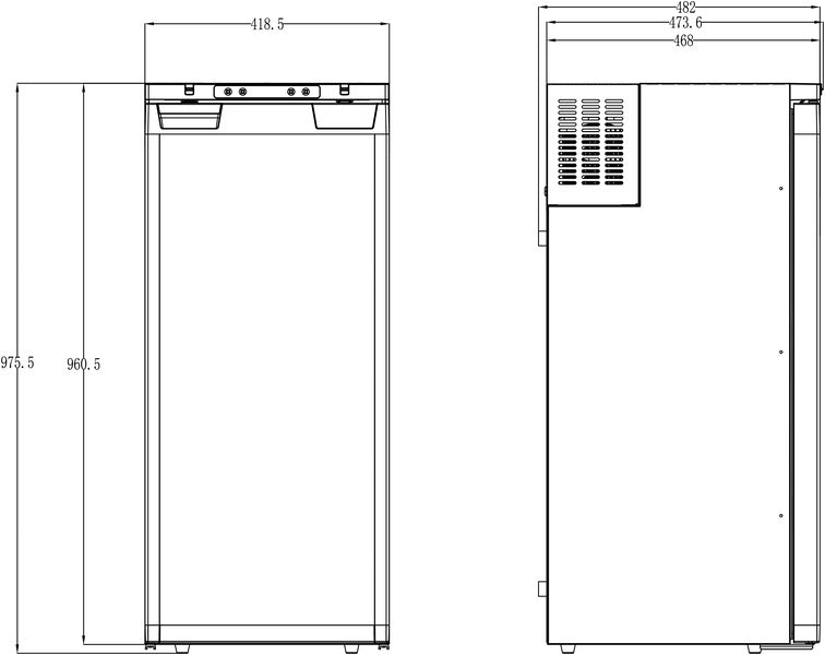 CARBEST Kompressor-Einbaukühlschrank LR90L - 91,4L