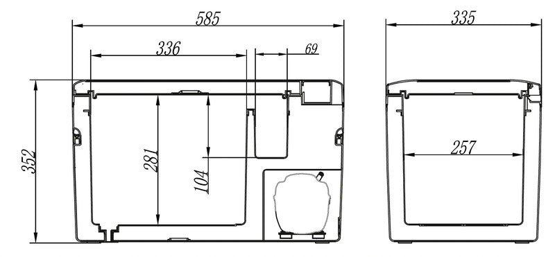 Kompakte Kühlbox im modernen Design