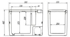 Kompakte Kühlbox im modernen Design.