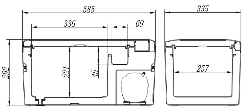 Kompakte Kühlbox im modernen Design