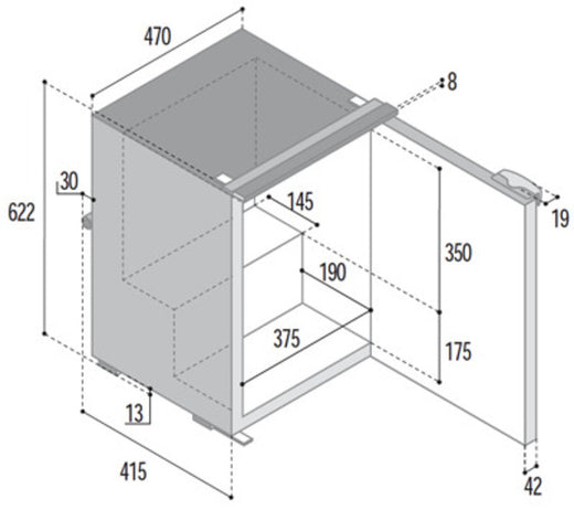 Kompressor-Kühlschrank C60i - 60 l - Grau