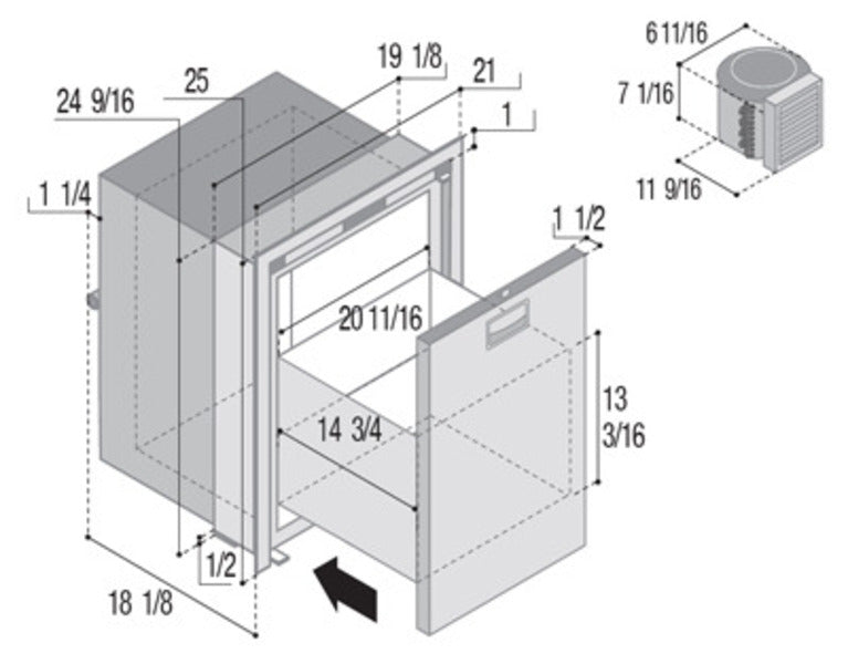 Kühlschrank aus Edelstahl OCX2 Serie