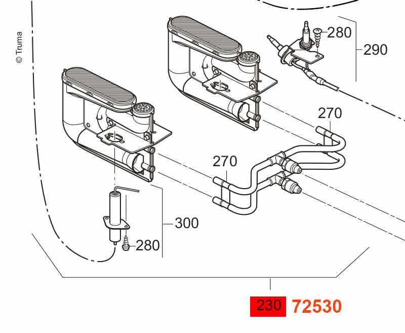Brennerset Trumatic S 5002 30mbar/Truma S 5004