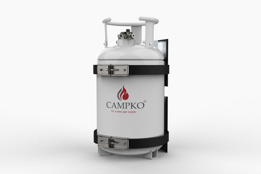 CAMPKO Gasflaschen-Halter Set Edelstahl Ø 300 mm