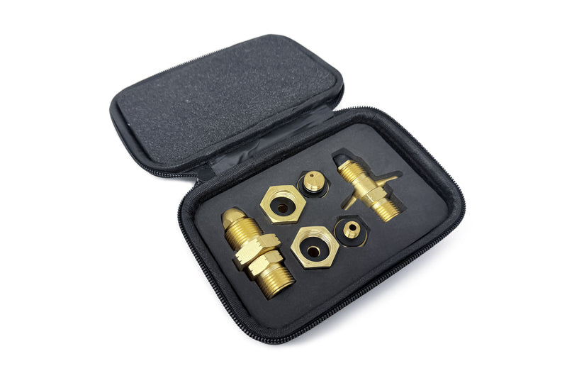 DREHMEISTER Gas Flaschen Adapter Set EU inkl. Etui - (6-teilig)