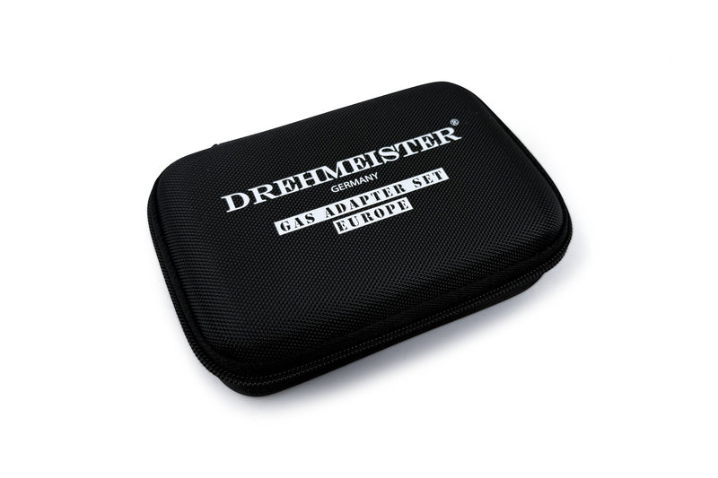 DREHMEISTER Gas Flaschen Adapter Set EU inkl. Etui - (6-teilig)