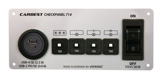 Votronic Kompaktpanel 714 - Silber - USB-A und USB-C