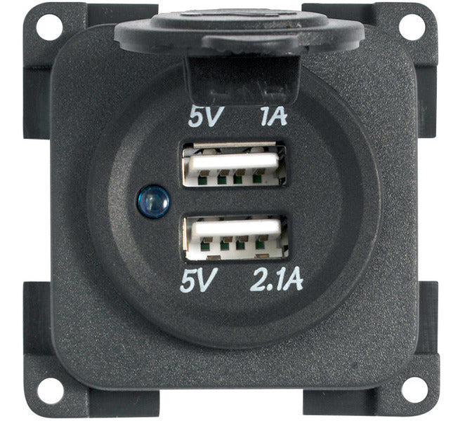 USB-A-Doppelladesteckdose - 5V/1A und 5V/2,1A