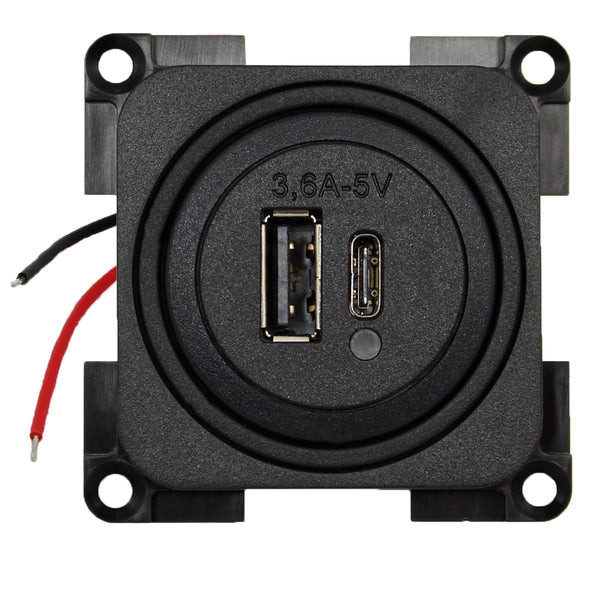 USB-Doppelladesteckdose SB - Schiefergrau