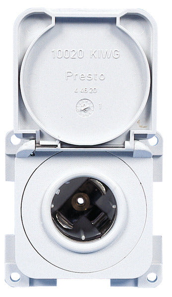 Einbausteckdose 12V mit Deckel, braun