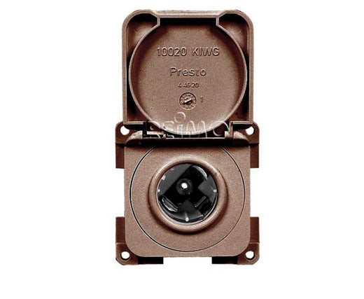 INPRO Einbausteckdose 12V mit Deckel, braun,lose