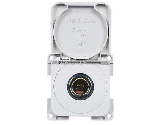 INPRO 12V-Normsteckdose mit Klappdeckel, weiß