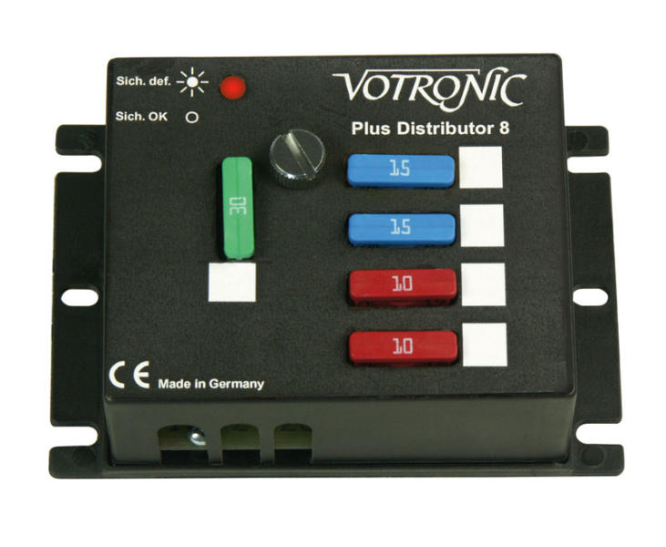 Votronic Carbest Plusdistributor 8 mit Deckel zur Absicherung von 6 Stromkreisen