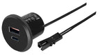 USB/-C Einbausteckdose 12/24V, 20W schwarz, 2000mm Kabel