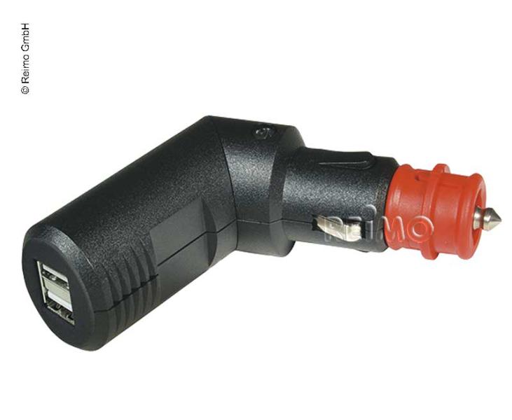 PROCA 12V Stecker: Winkelbarer USB Doppelladestecker 12V