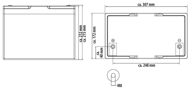 MCCAM LiFePO4-Batterie MC-LB100 - 100 Ah