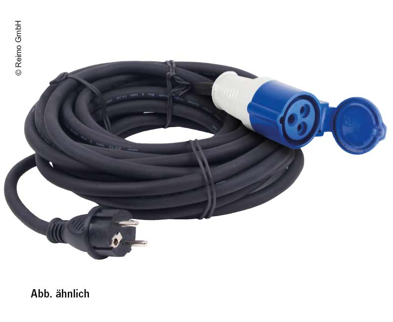 CEE-Adapterkabel Schuko-Stecker/CEE-Kupplung, 3x1,5mm², 40cm lang