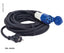 CEE-Adapterkabel Schuko-Stecker/CEE-Kupplung, 3x1,5mm², 40cm lang