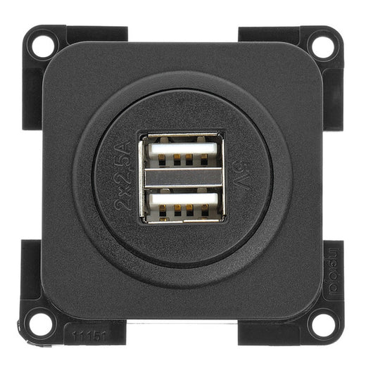 INPRO USB-A-Doppelladesteckdose 5 V / 2 x 2,5 - Schiefergrau