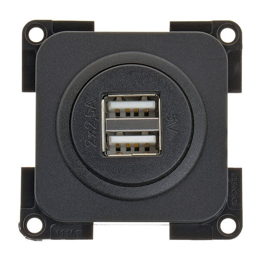 INPRO USB-Doppelladesteckdose - USB-A - Schwarz - Lose