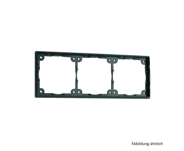 Distanzrahmen 3-fach SB. Flach, 3mm Aufbauhöhe. Schwarz