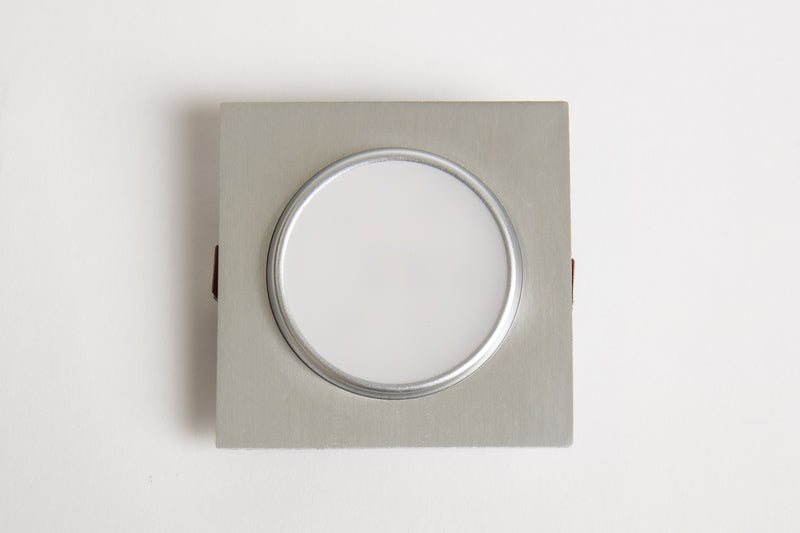 12V LED-Einbauspot, quadratisch, Aluminium gebürstet
