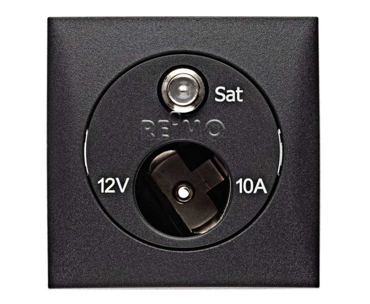 BERKE SAT Buchse mit 12V Dose, anthrazit,lose
