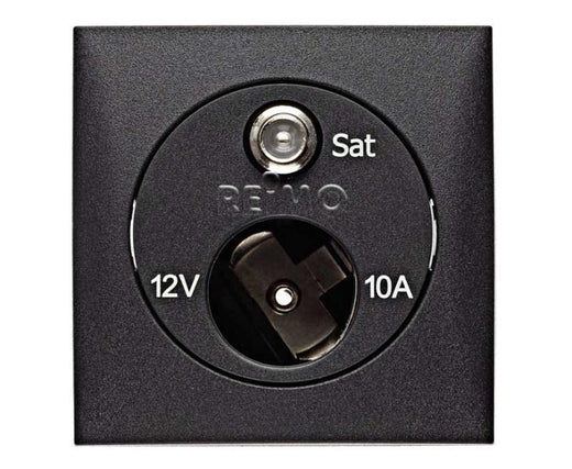 BERKE SAT Buchse mit 12V Dose, anthrazit,lose