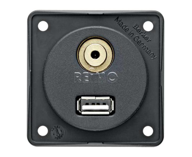 BERKE USB/Audio-Einbaubuchse, anthrazit lose