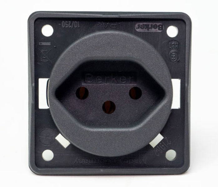 Einbausteckdose 230V anthrazit Schweiz o.Rahmen SB