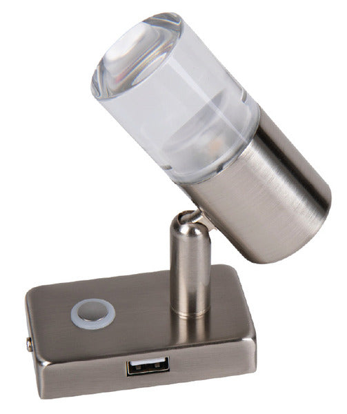 Carbest 12-V-LED-Spot mit Touch-Schalter und USB-Port im Sockel