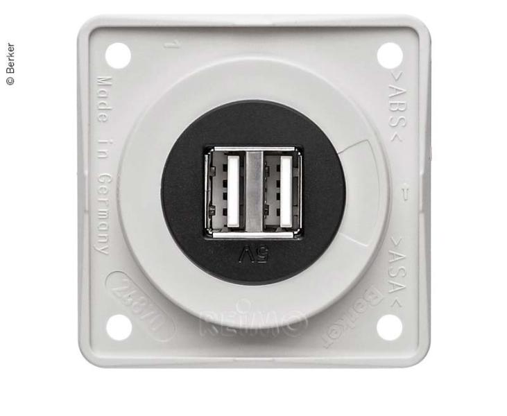 BERKE Berker USB-Ladesteckdose 12V zweifach braun