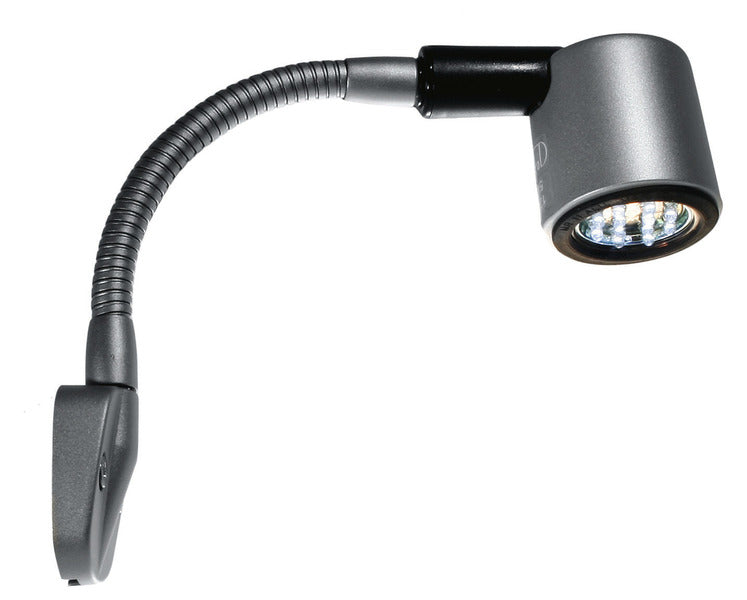 LED 12V Leseleuchte, 1W, mattsilber, 130mm, Festanbau SB