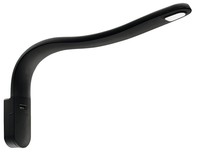 LED-Schwanenhalsleuchte - 1,2 W - Schwarz