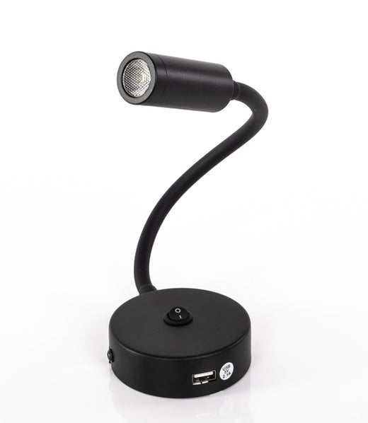 DIMAT LED Schwanenhalsleuchte mit USB und Ein- / Aus-Schalter