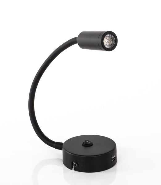 DIMAT LED Schwanenhalsleuchte mit USB und Ein- / Aus-Schalter