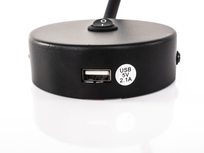 DIMAT LED Schwanenhalsleuchte mit USB und Ein- / Aus-Schalter
