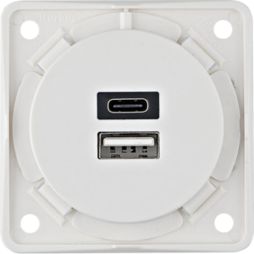 BERKE USB-A/-C Ladesteckdose - Polarweiß