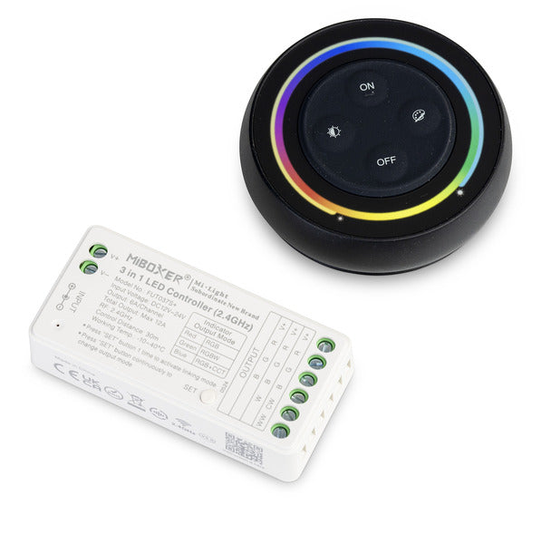 RGBW Controller schwarz mit Touch-Fernbedienung, 12V-24V