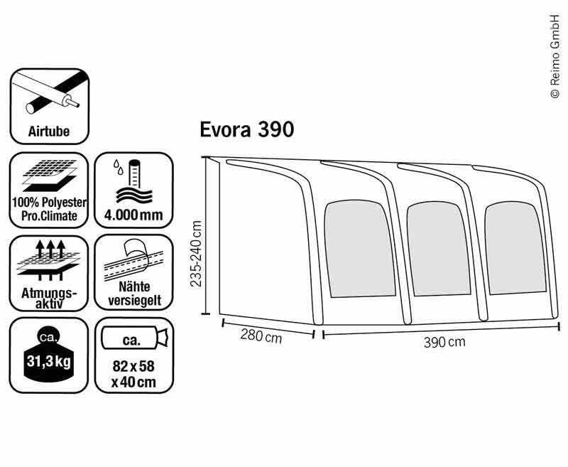 Caravan-Vorzelt Evora 390