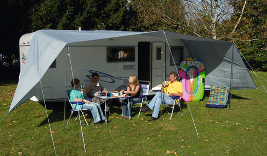 Reimo Tent Sonnenvordach Como 10 Grau, 900 x 240 cm, incl. Aufstellstäbe