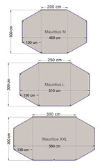 Sonnenvordach Mauritius L 5,1x3m, 2 Aufstellstangen