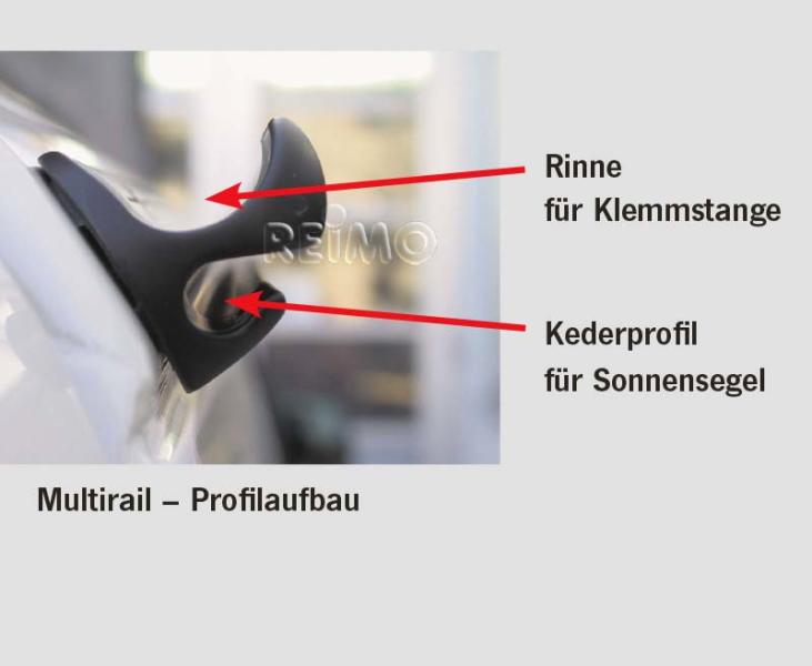 Multirail Regenrinne Zeltbefestigungsschiene Mercedes Vito ab 2015 links
