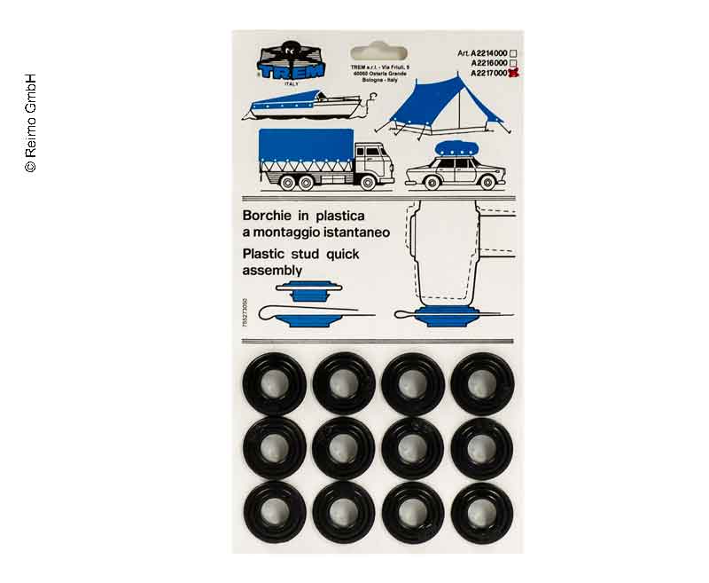TREM Kunststoff-Ösen 15 mm, 12 Stück