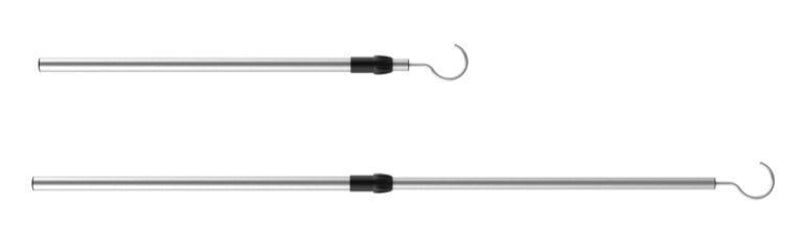 Auf-/Einziehhilfe teleskopierbar 71-120cm, Aluminium, mit Haken