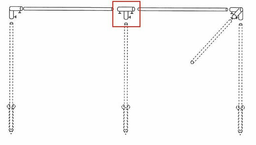 Piper Windschutzgestänge T-Stück, Stahl