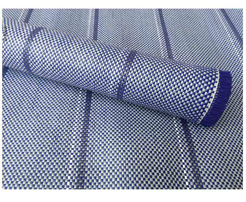 Zeltteppich Arisol in Blau 3x7m, inkl. Tasche, Clips + Heringe