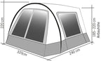 Hispaniola Sonnensegel / Vorzelt für Campingbusse - Anbauhöhe 185-220 cm